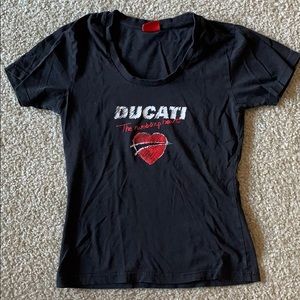 Women’s Ducati Motorcycle T-Shirt Black Sz Small